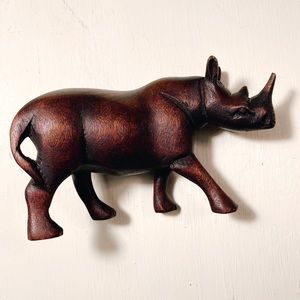 African decorative hand curved rhino